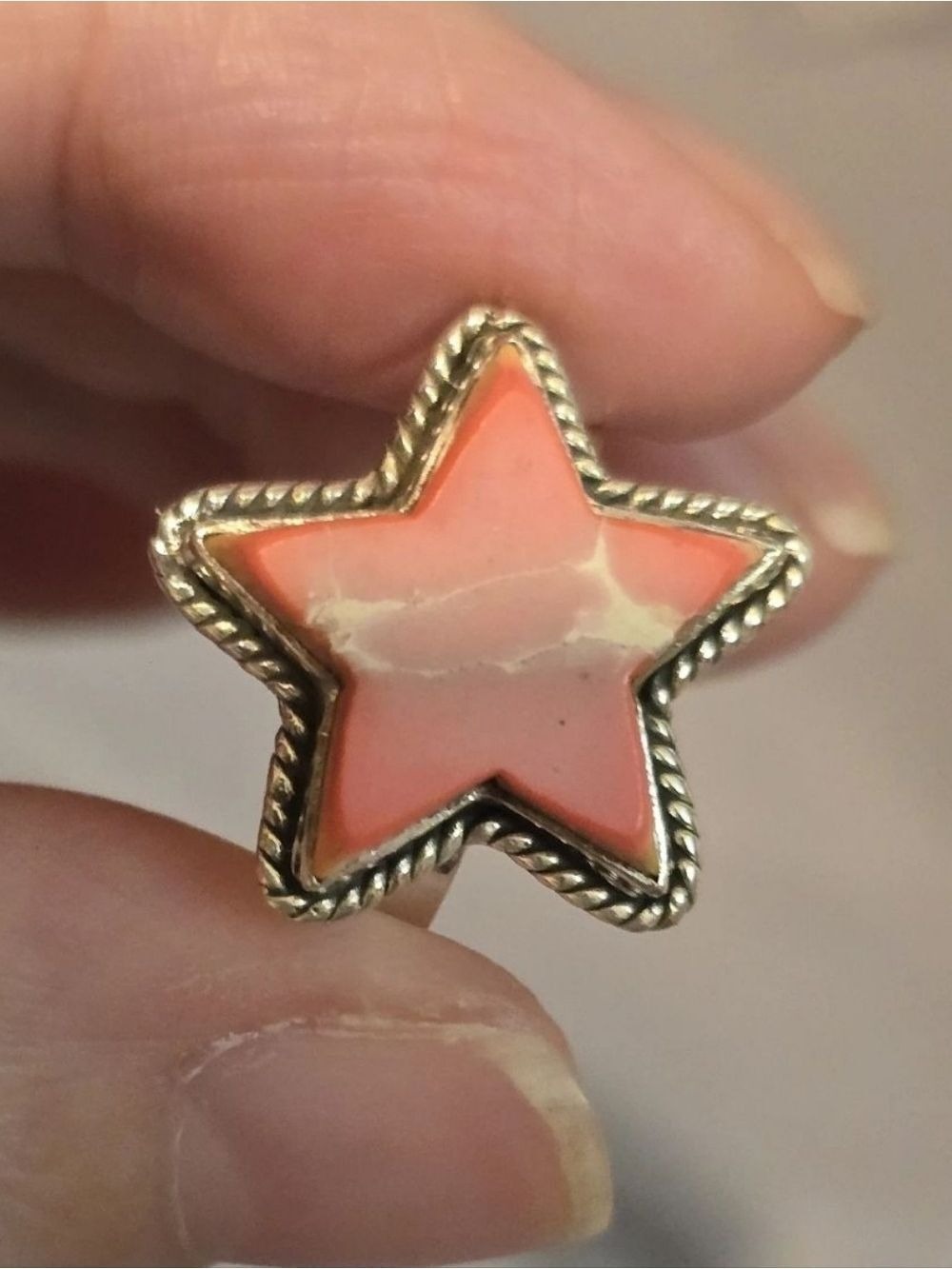 Southwestern Orange Sediment Silver Ring